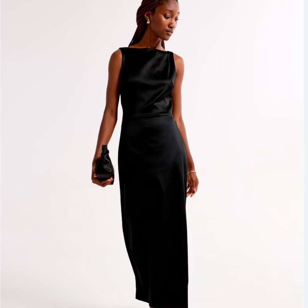 Abercrombie & Fitch Black Midi Dress